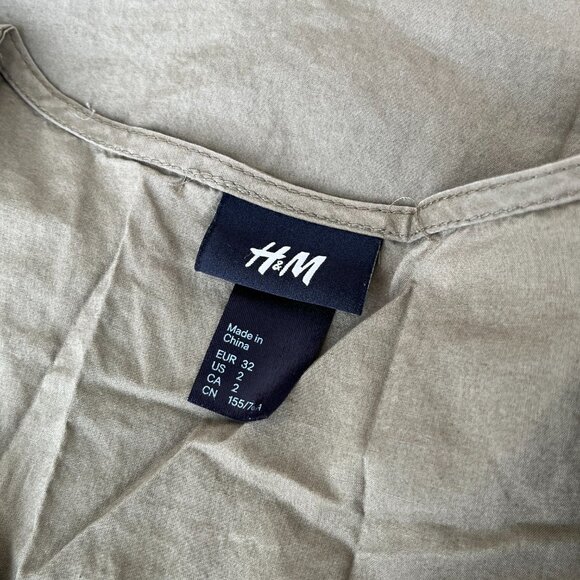 h&m army green smocked waist dress - Picture 5 of 5